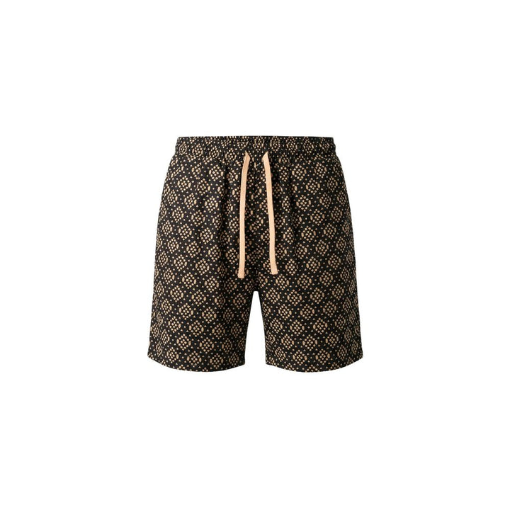 Gianni Lupo Black Cotton Bermuda Shorts