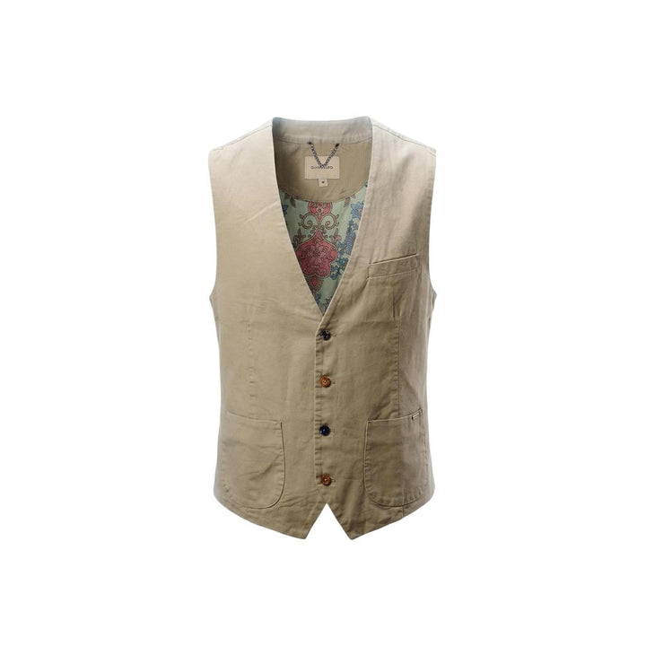 Gianni Lupo Beige Cotton Waistcoat