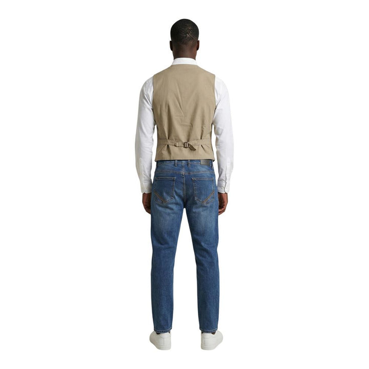Gianni Lupo Beige Cotton Waistcoat