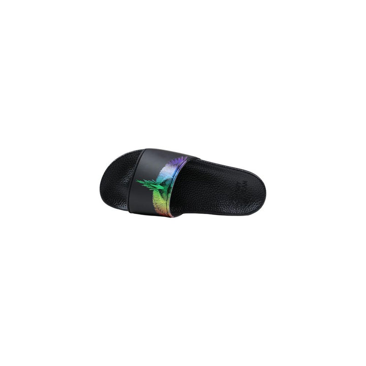 County of Milan Black Synthetic Slippers