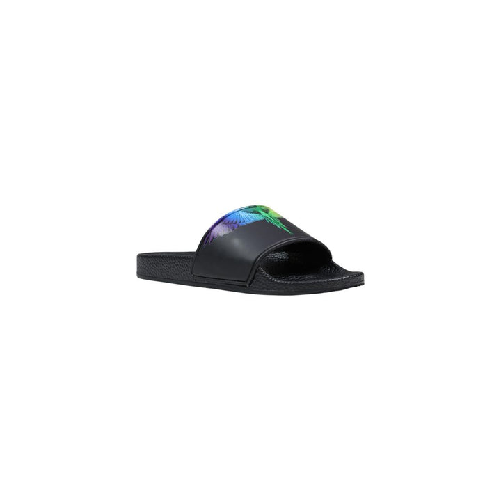 County of Milan Black Synthetic Slippers