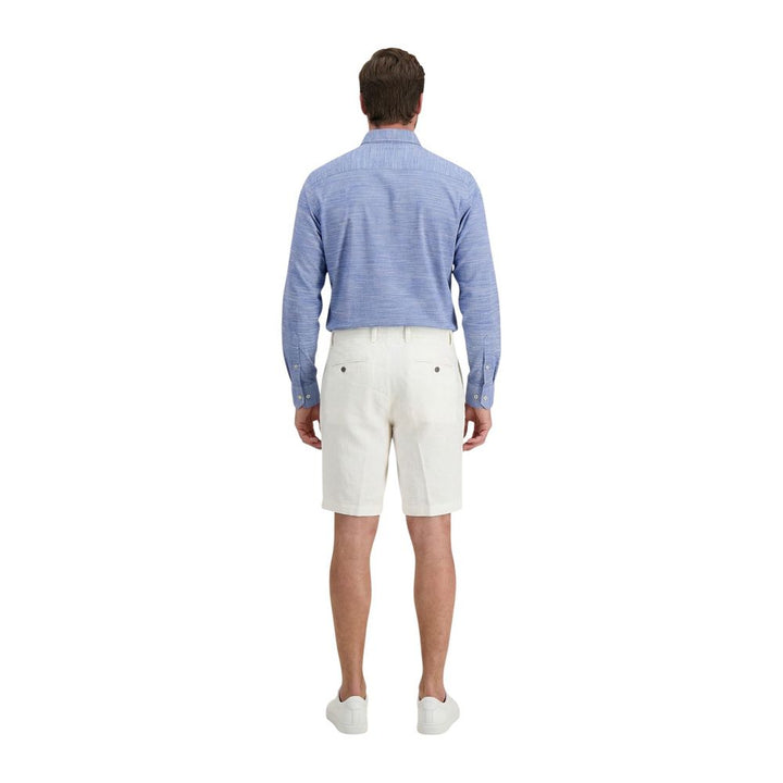 Borghese White Linen Bermuda Shorts