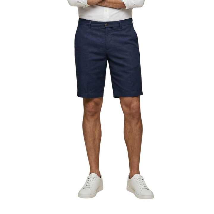 Borghese Blue Linen Bermuda Shorts