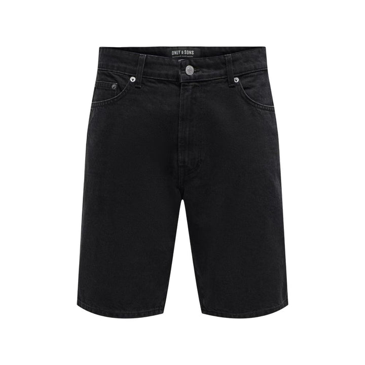 Only & Sons Black Organic Cotton Bermuda Shorts