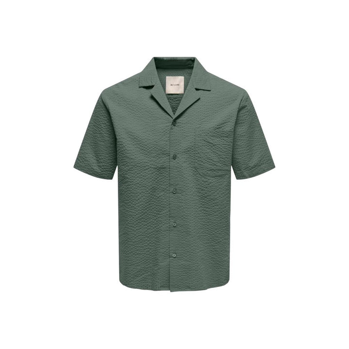 Only & Sons Green Cotton Shortsleeve Shirt