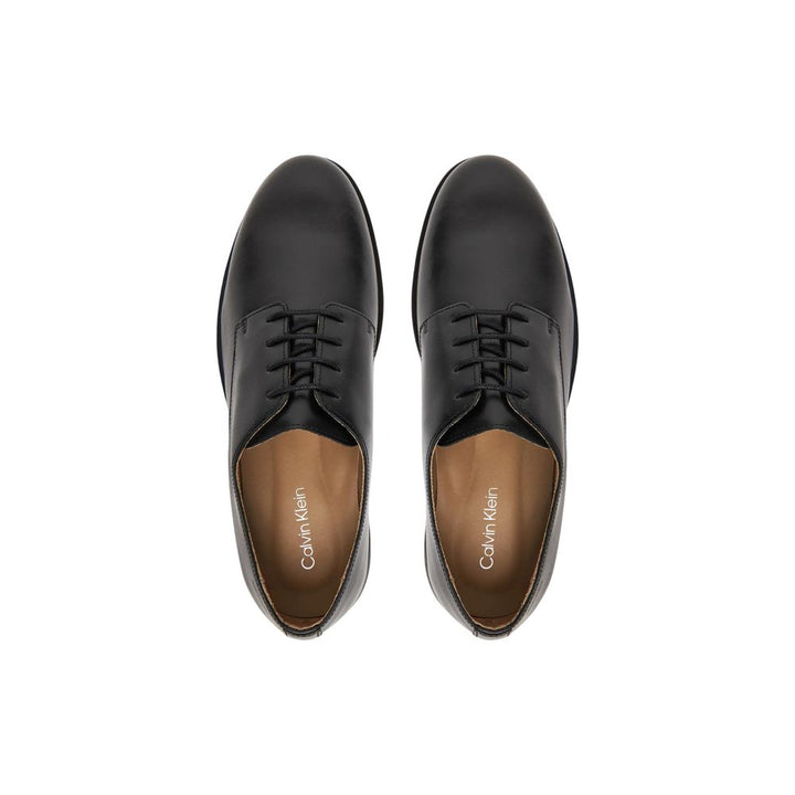 Calvin Klein Black Leather Oxfords And Derbies