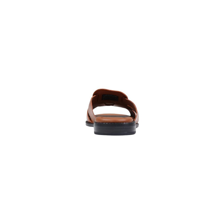 Tommy Hilfiger Brown Leather Flat Sandals