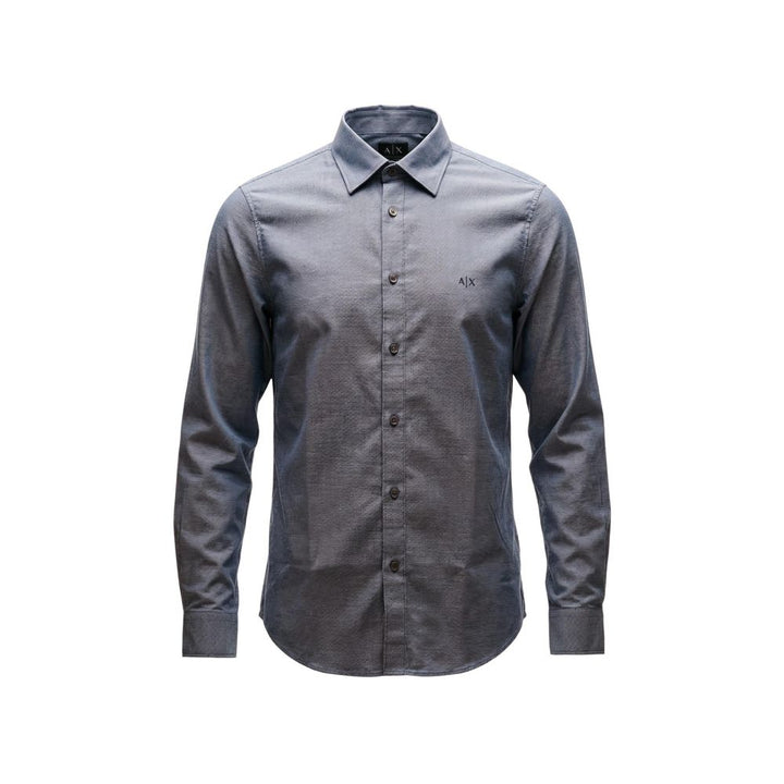 Armani Exchange Blue Polyester Dress Shirt
