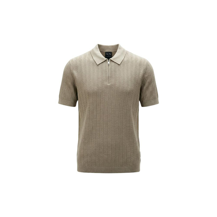 Armani Exchange Beige Cotton Polo Shirt