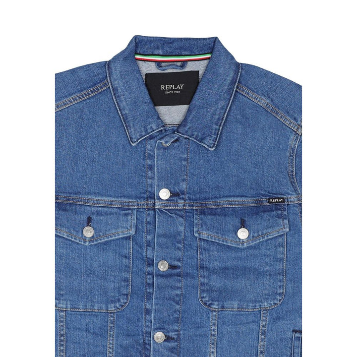 Replay Blue Cotton Denim Jacket