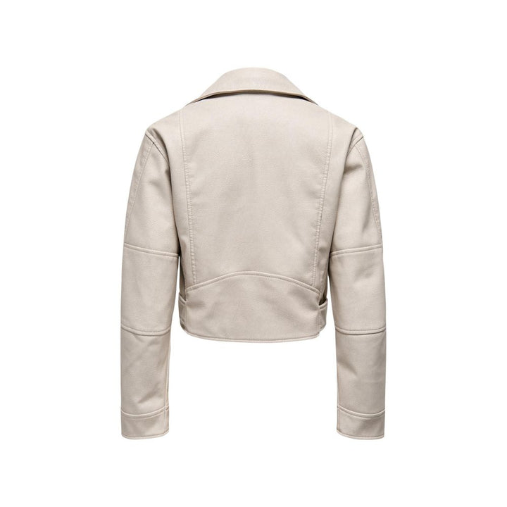 Only Beige Recycled Polyester Biker Jacket
