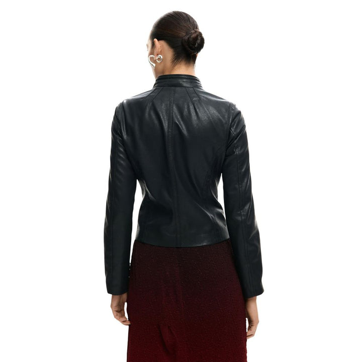 Desigual Black Polyethylene Leather Jacket