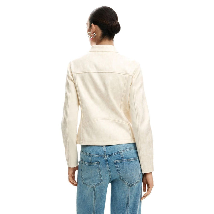 Desigual Beige Polyester Full-Length Jacket