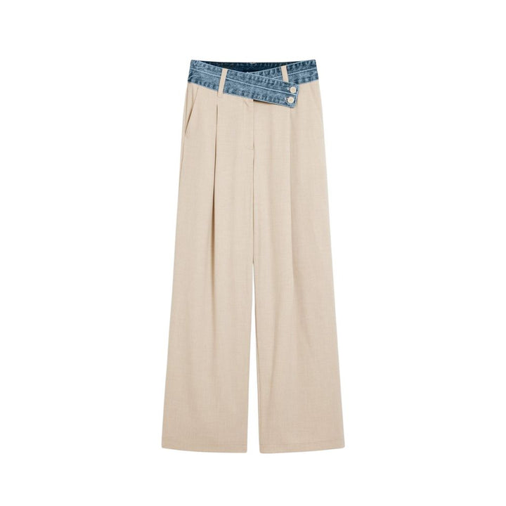 Desigual Beige Viscose Flared Pants