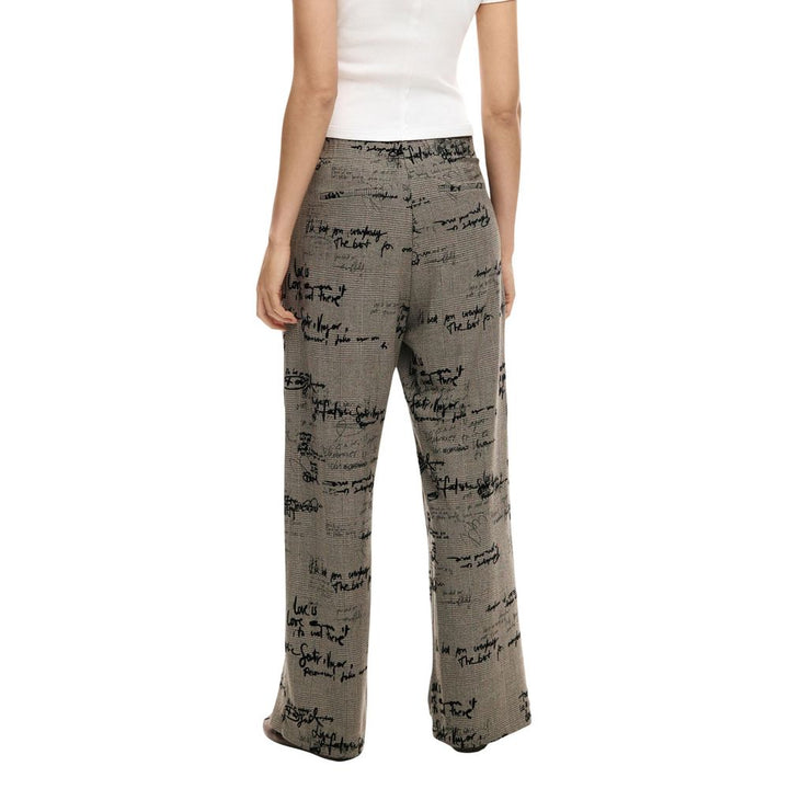 Desigual Gray Polyester Casual Pants
