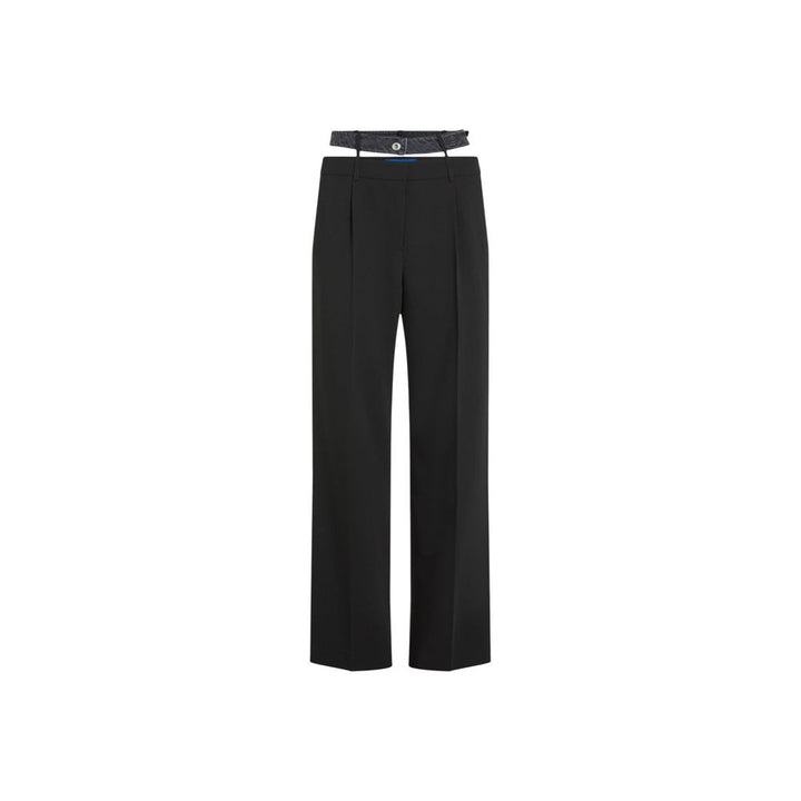 Karl Lagerfeld Black Polyester Casual Pants