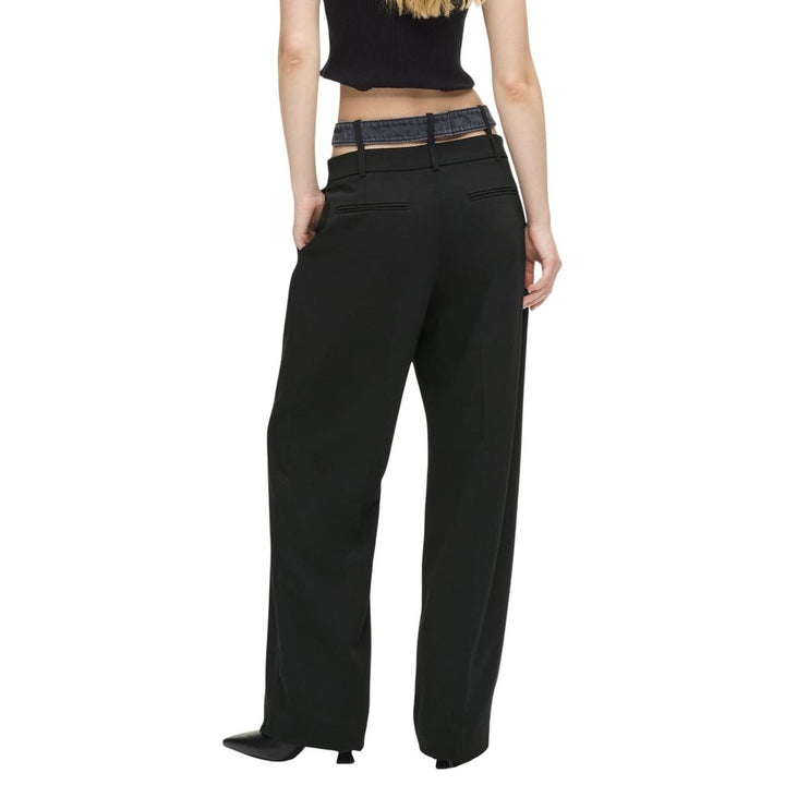 Karl Lagerfeld Black Polyester Casual Pants