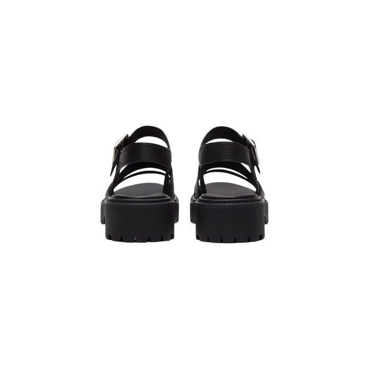 Timberland Black Leather Platform Sandals