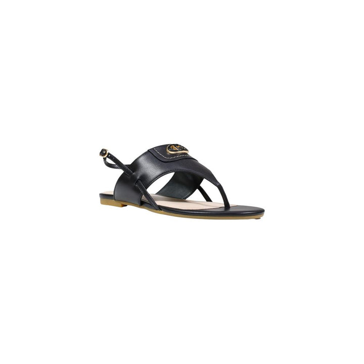 Liu Jo Black Leather Flat Sandals