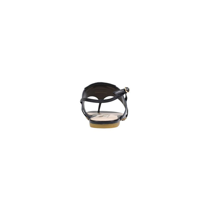 Liu Jo Black Leather Flat Sandals