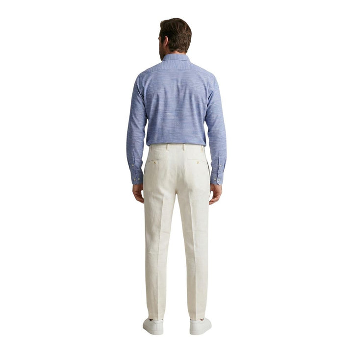 Borghese White Linen Casual Pants