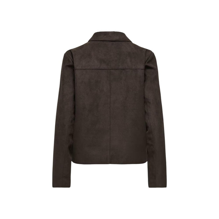 Jacqueline De Yong Brown Polyester Full-Length Jacket