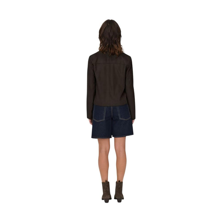 Jacqueline De Yong Brown Polyester Full-Length Jacket