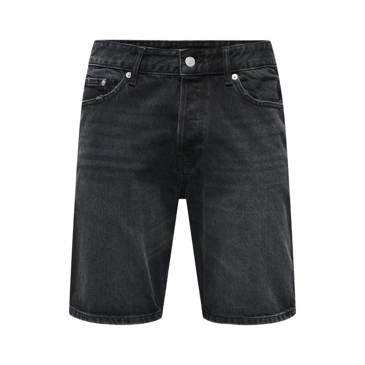 Only & Sons Black Denim Shorts
