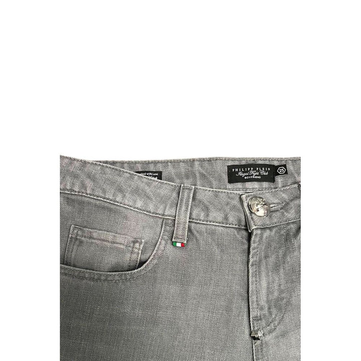Philipp Plein Grey Cotton Women's Jeans