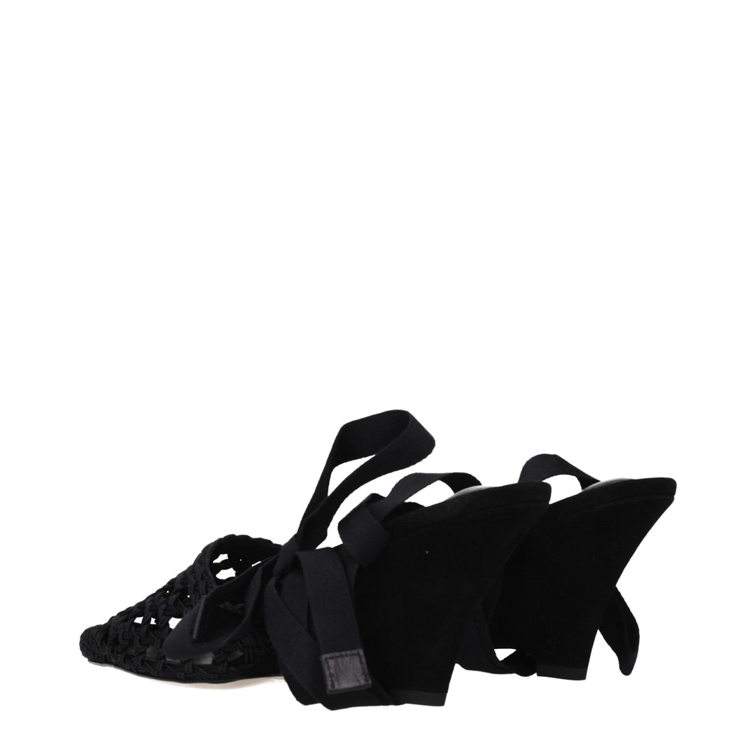 Jacquemus Black Fabric Strap-On Sandals