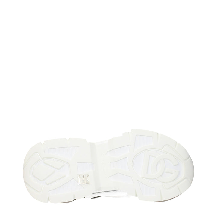 Dolce & Gabbana White Fabric Athletic Sneakers