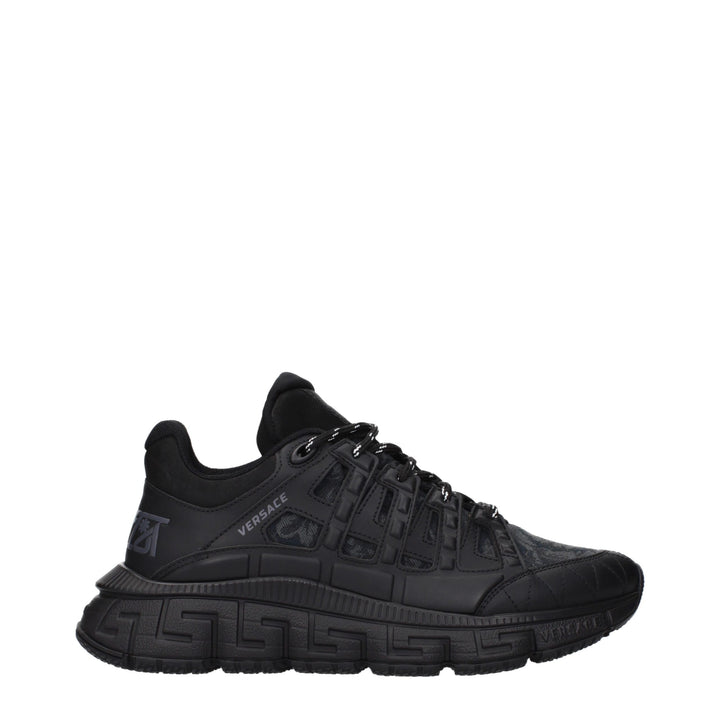 Versace Black Fabric Athletic Sneakers