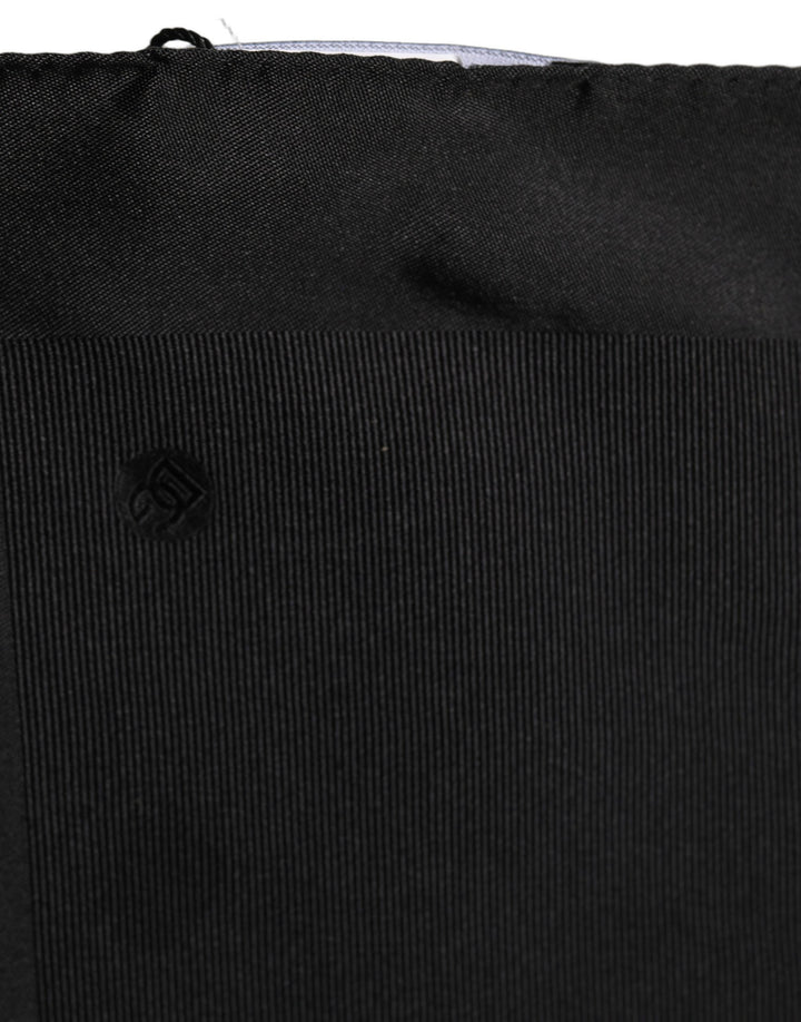 Dolce & Gabbana Black Silk Square Handerkerchief Pocket Scarf