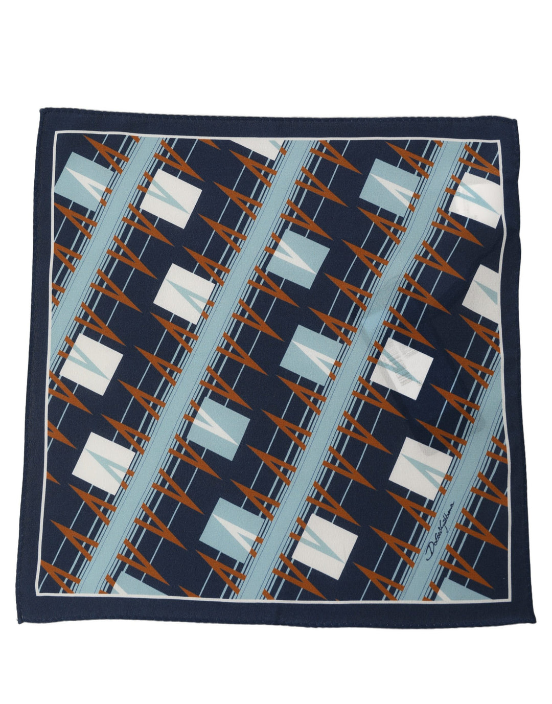 Dolce & Gabbana Navy Blue Abstract Square Pocket Foulard Scarf