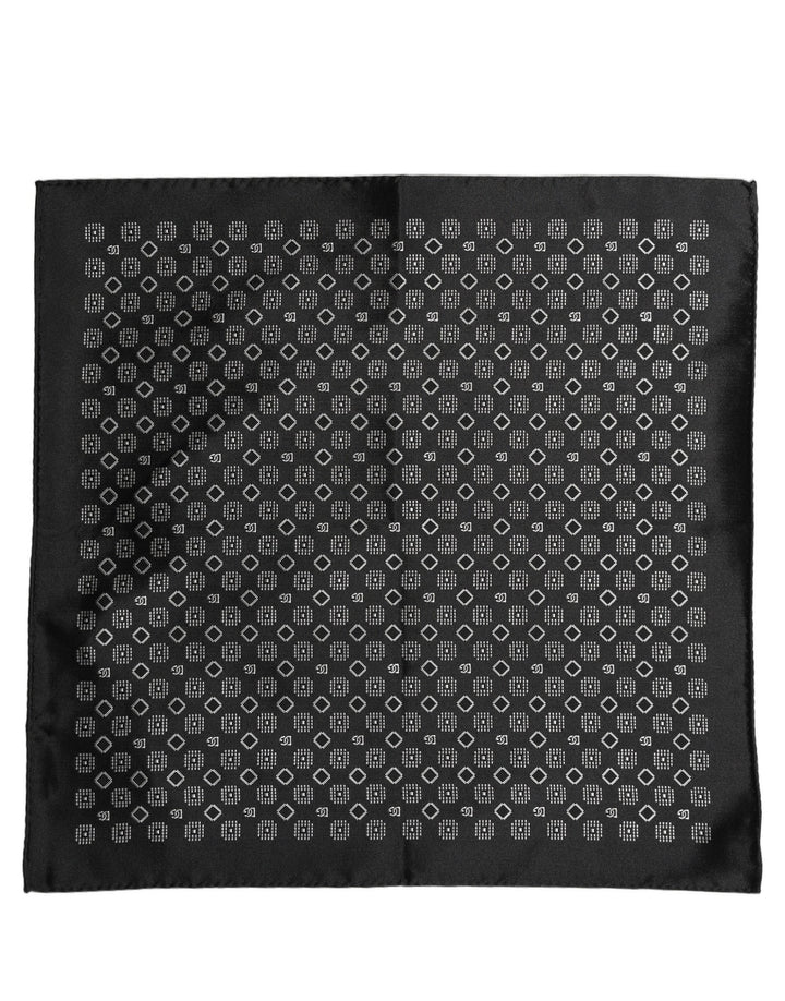 Dolce & Gabbana Black White Patterned Pocket Square Scarf