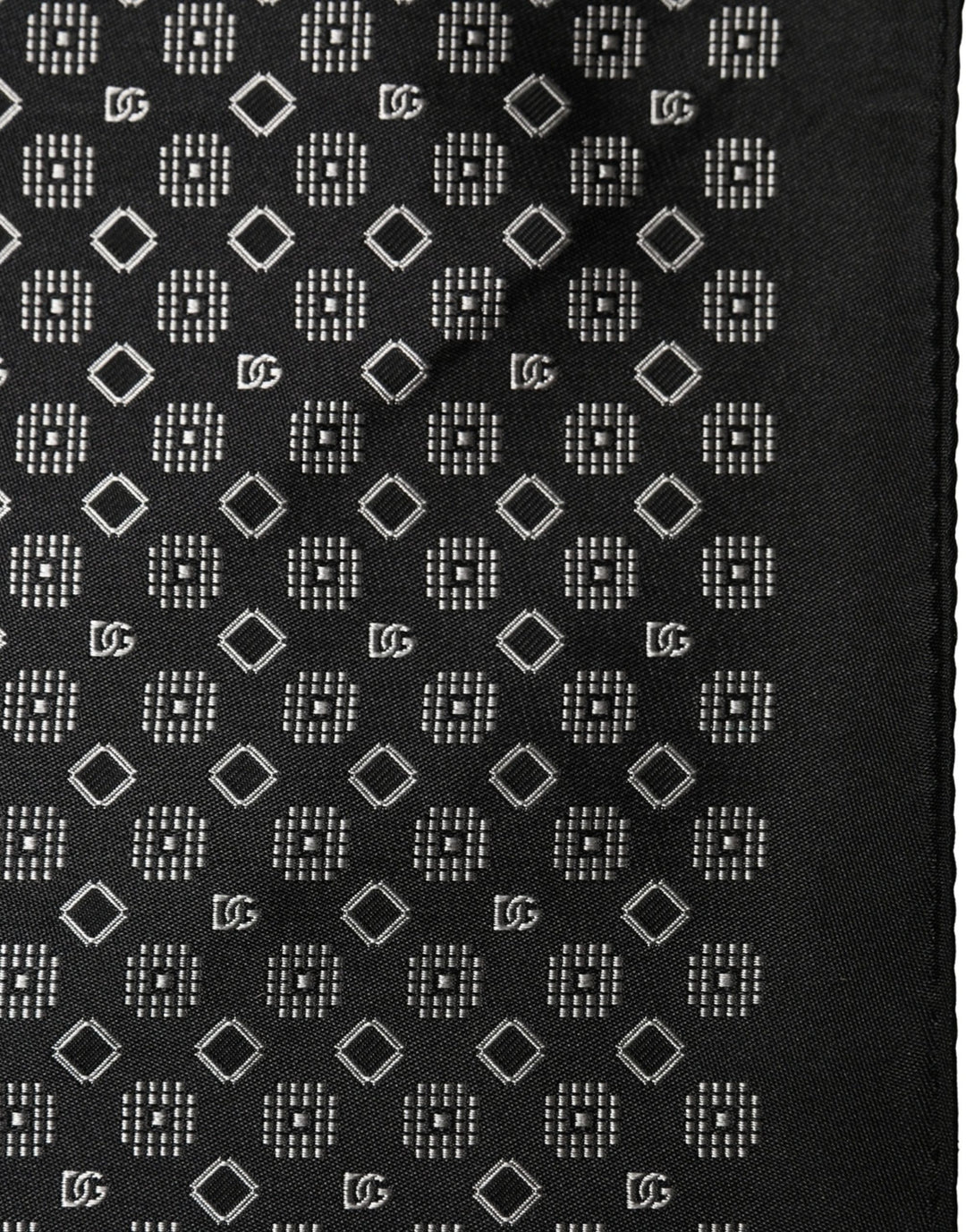 Dolce & Gabbana Black White Patterned Pocket Square Scarf