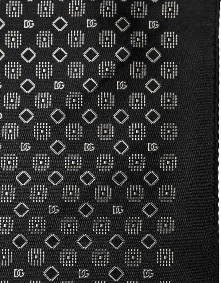 Dolce & Gabbana Black White Patterned Pocket Square Scarf