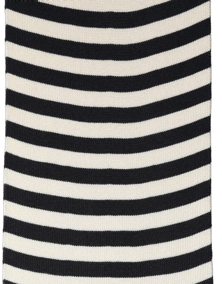 Dolce & Gabbana Black White Stripes Silk Knitted Shawl Scarf