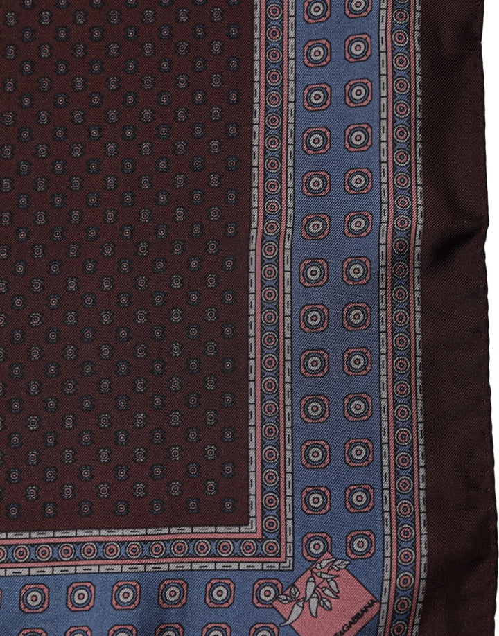 Dolce & Gabbana Maroon Geometric Handkerchief Pocket Scarf