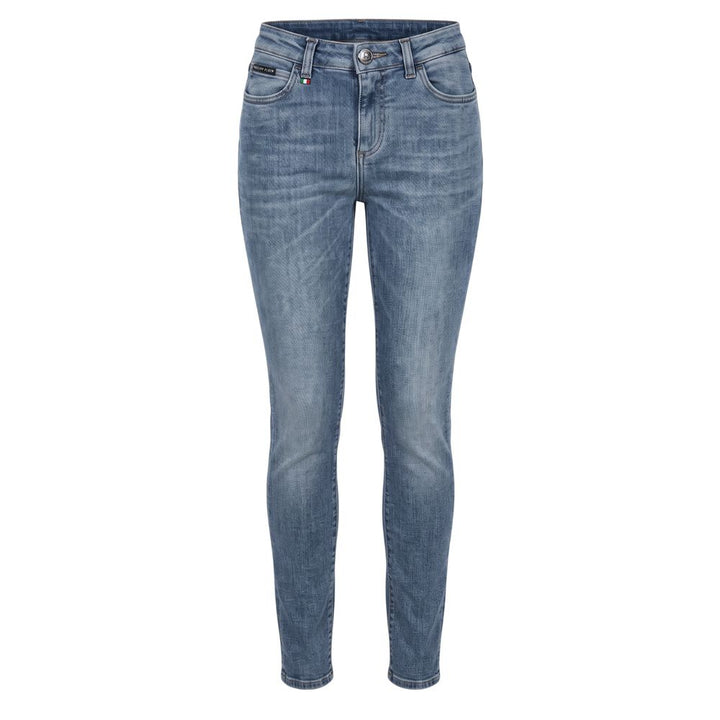 Philipp Plein Blue Cotton Women Jean