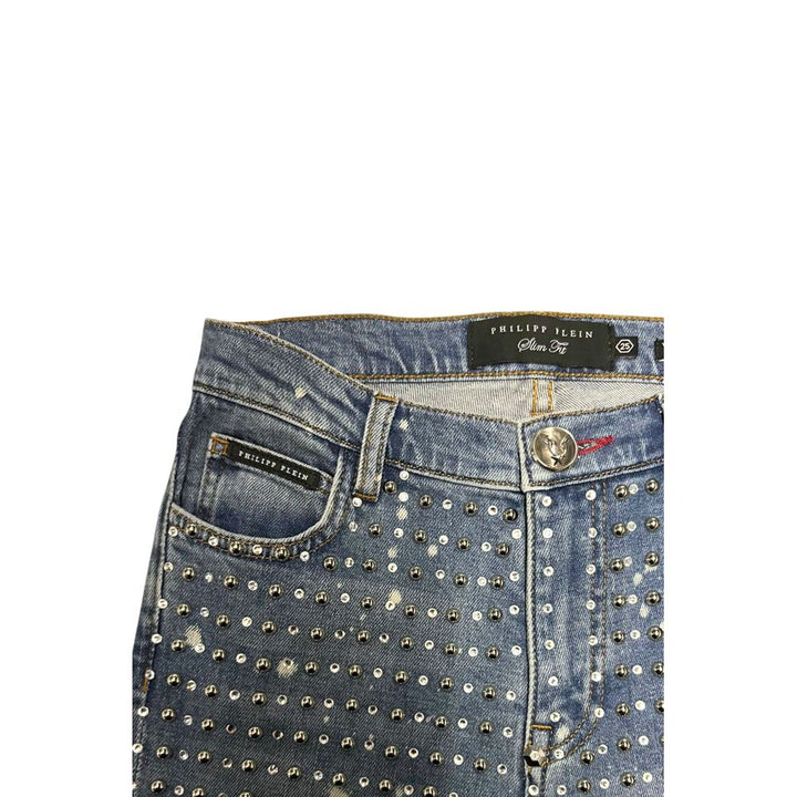 Philipp Plein Blue Cotton Women Jeans