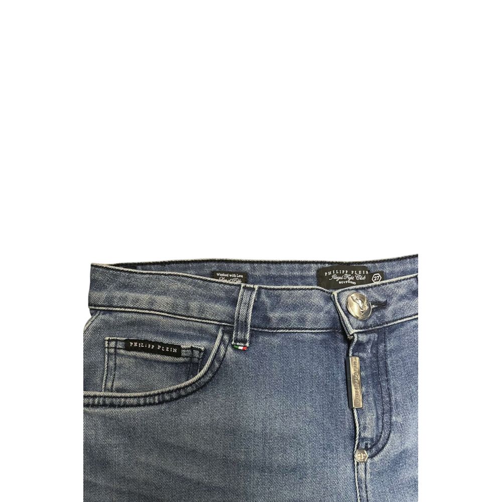 Philipp Plein Blue Cotton Women Jean