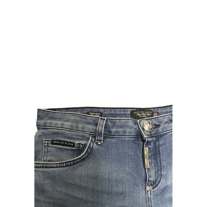 Philipp Plein Blue Cotton Women Jean