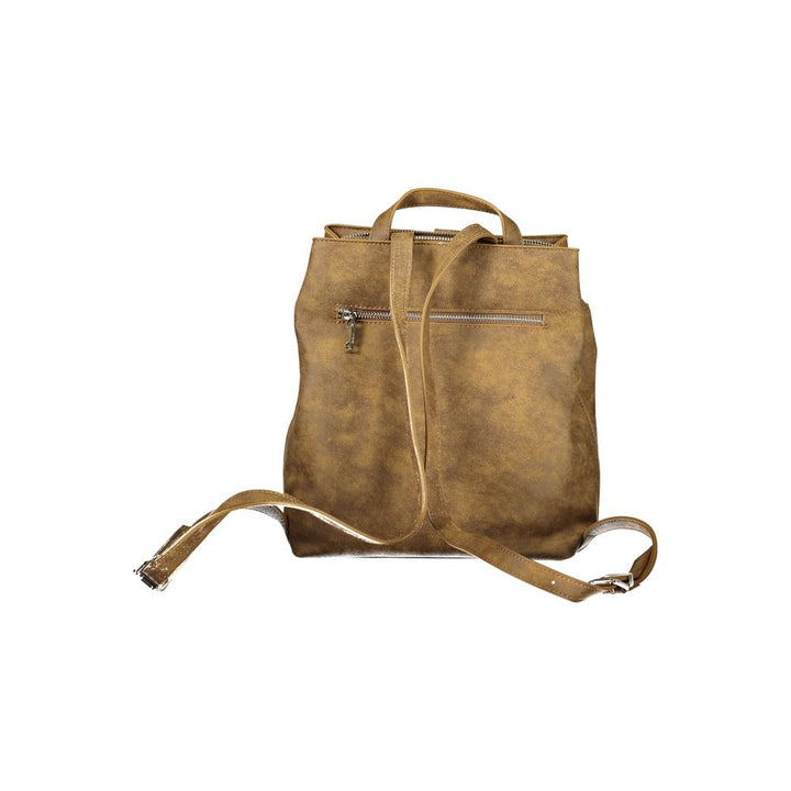 Desigual Brown Polyurethane Women's Backpack for Trendy Adventures