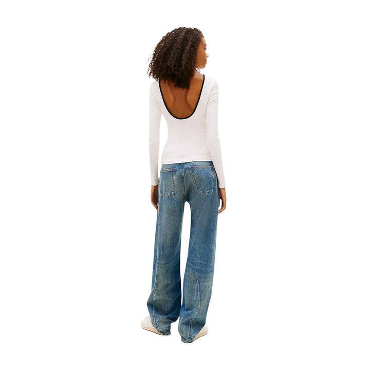 Tommy Hilfiger Jeans White Recycled Cotton Long Sleeve T-Shirt