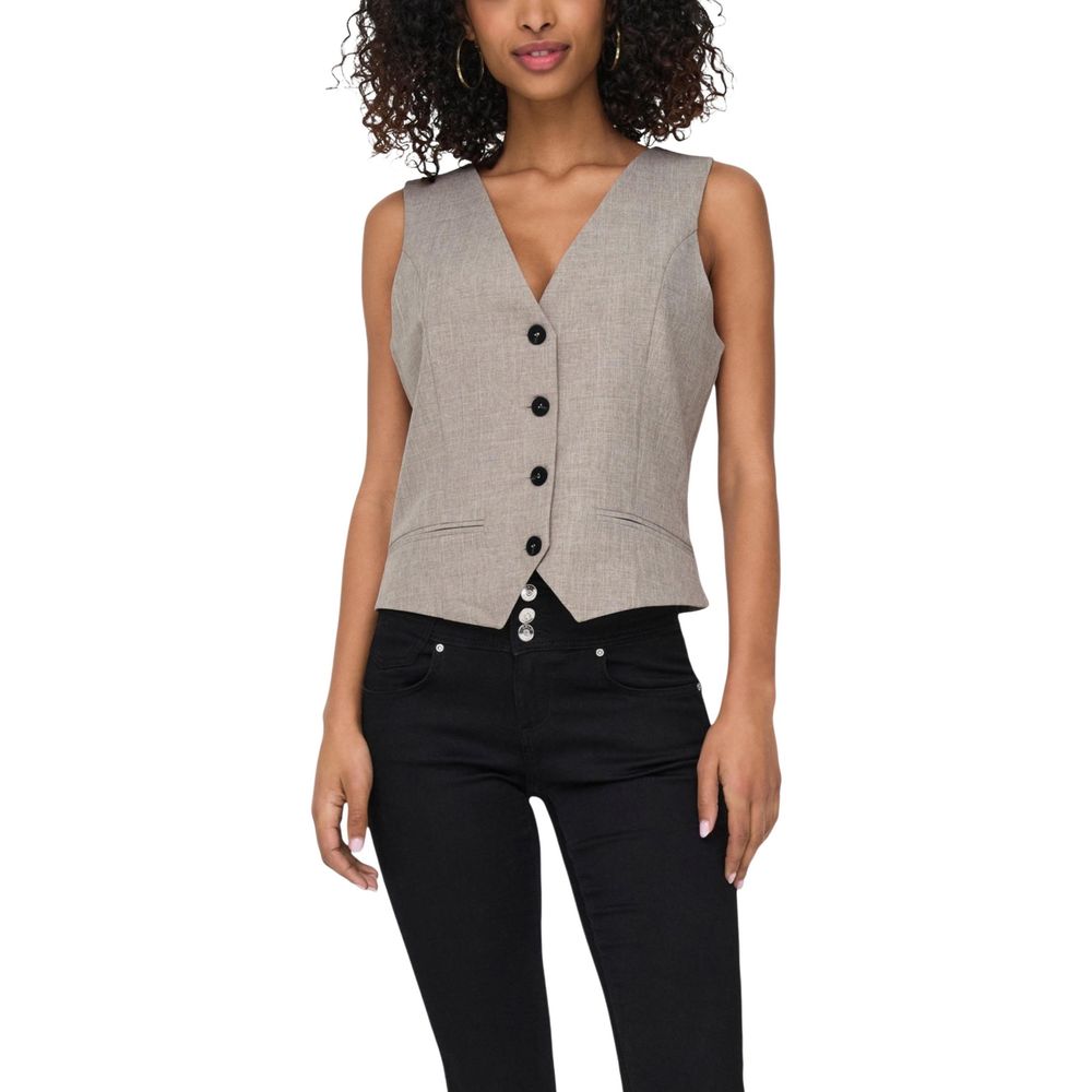 Only Beige Polyester Waistcoat