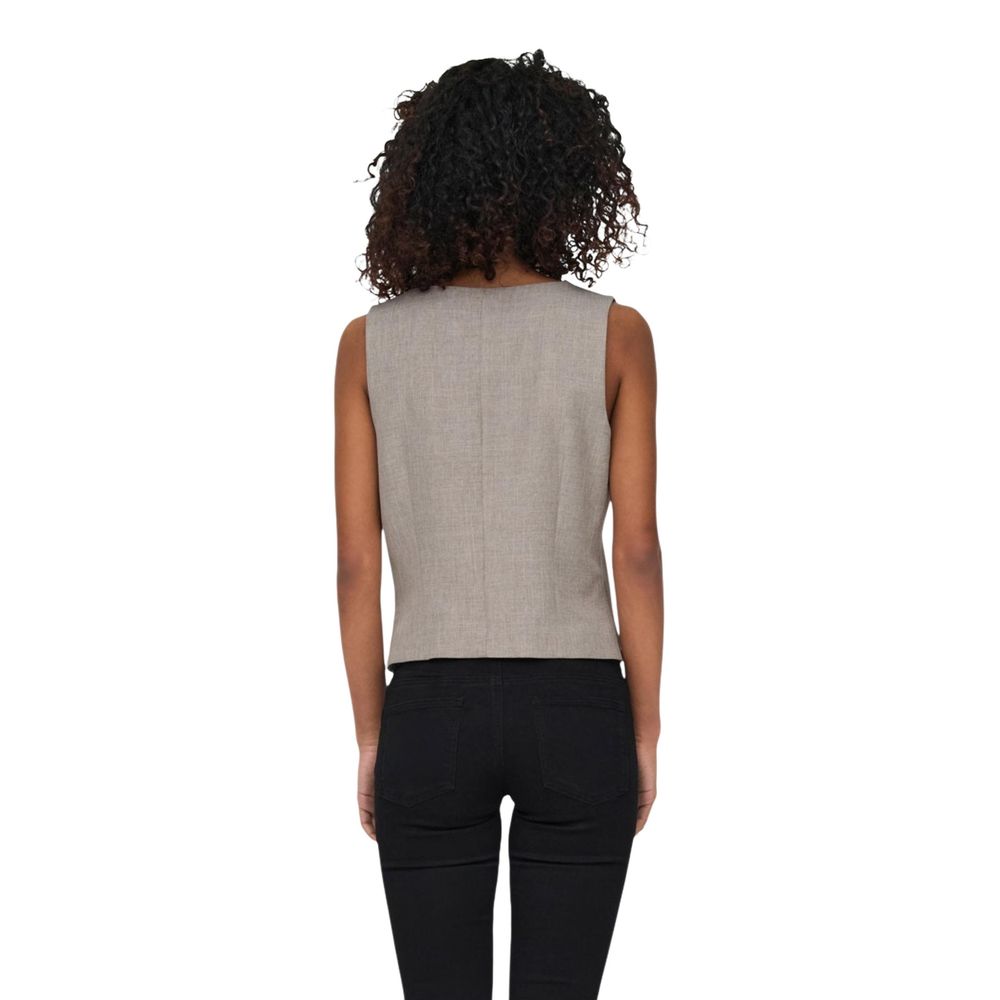 Only Beige Polyester Waistcoat