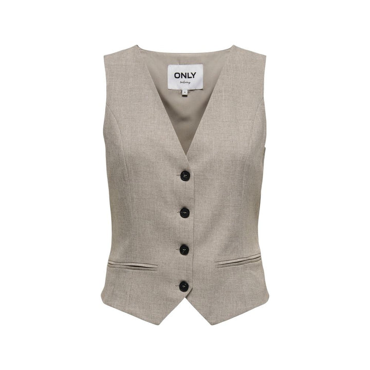 Only Beige Polyester Waistcoat