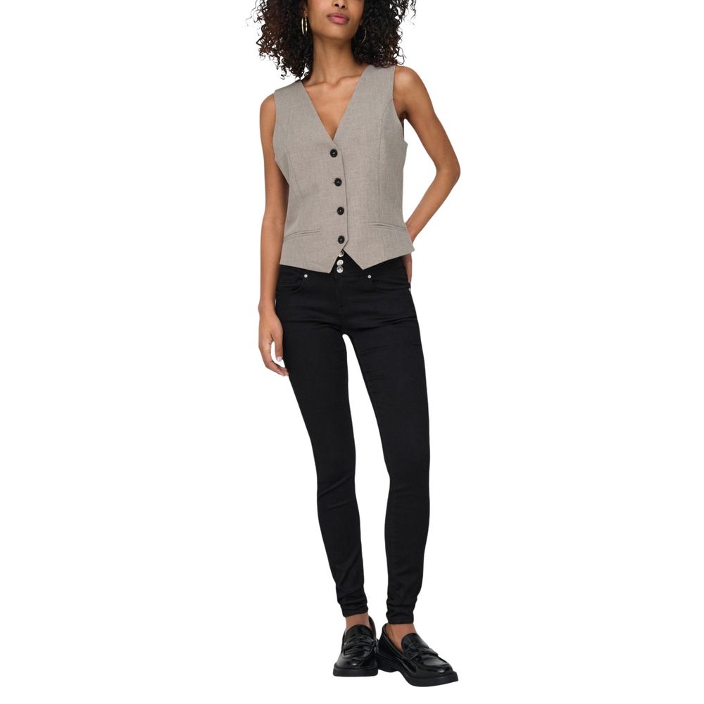 Only Beige Polyester Waistcoat
