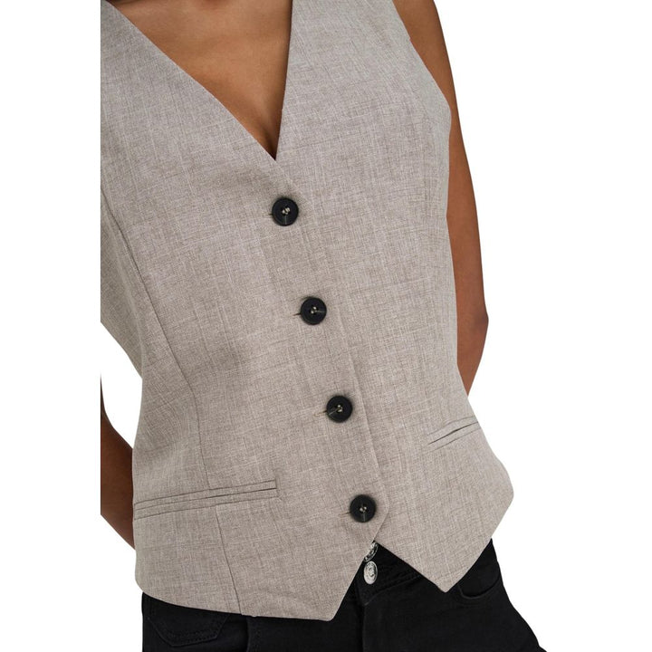 Only Beige Polyester Waistcoat